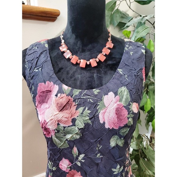 Jessica Howard Women Floral Polyester Round Neck Sleeveless Knee Length Dress 10 - Picture 6 of 12